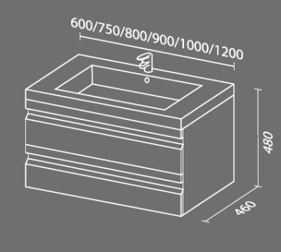 Тумба с раковиной SanVit Тема 120 подвесная Белый глянец