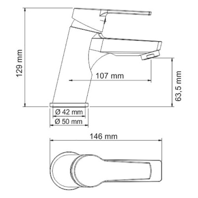 Смеситель для раковины WasserKRAFT Rhin 4403 Хром