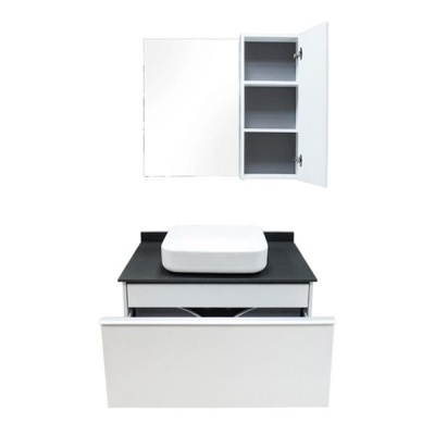 Зеркало со шкафом Comforty Милан 90 4137130 Белый глянец