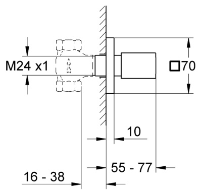 Накладная панель скрытой вентильной головки Grohe Eurocube 19910000 Хром