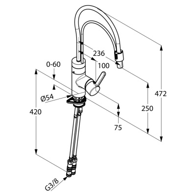 Смеситель для кухни Kludi E-Go 422150575 Белый Хром