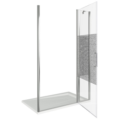 Душевая дверь в нишу Good Door Fantasy WTW-110-F-CH 110 профиль Хром стекло прозрачное с рисунком