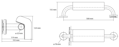 Поручень Bemeta Help 301100501-o Хром