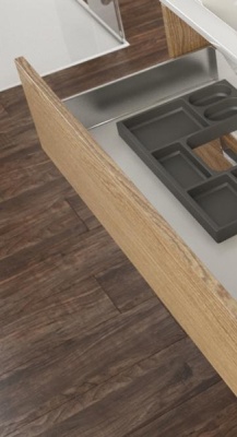 Тумба с раковиной SanVit Мэри-2 100 с фактурой под дерево подвесная Акация светлая