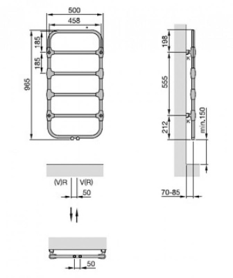 Полотенцесушитель Zehnder Nobis NOB-100-050 Хром
