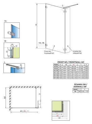 Душевая стенка Radaway Euphoria W3 Walk-in 120 фурнитура Хром стекло прозрачное