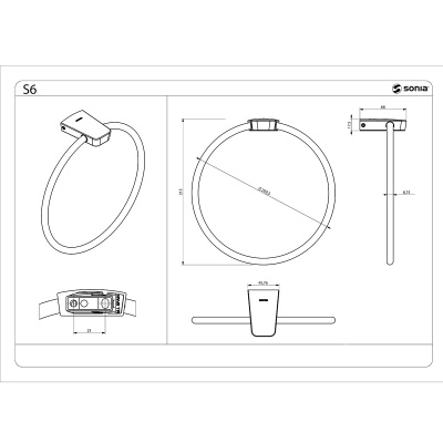 Кольцо для полотенец Sonia S6 black 168224 Черное матовое