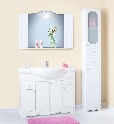 Зеркало Бриклаер Лючия 80 Белое глянцевое