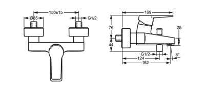 Смеситель для ванны Oras Twista 3840U Хром