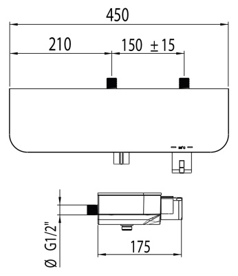 Cмеситель для душа Clever Nine Elegance 60154 с термостатом Хром