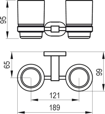 Двойной держатель с двумя стаканами Ravak Chrome CR 220.00 Хром