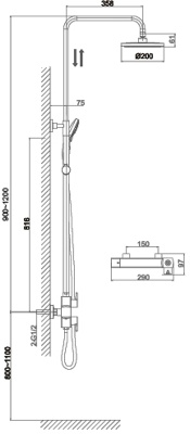 Душевая система D&K Bayern Potsdam DA2173701B02 Хром