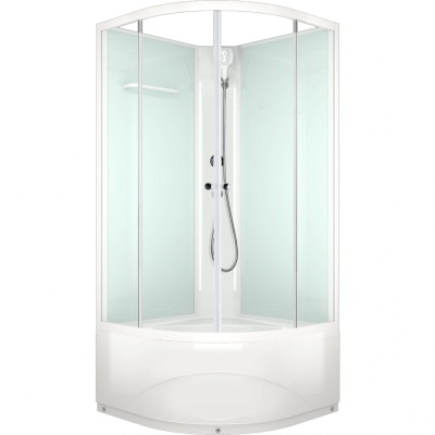 Душевая кабина Domani-Spa Eco Delight 88 High 80x80 DS01EcD88HWCl00 профиль Белый задние стенки Белые