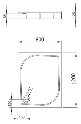 Душевой поддон из искусственного камня Radaway Paros D 80x120x13 белый
