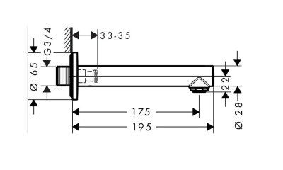 Излив для ванны Hansgrohe Talis S 72410000 Хром