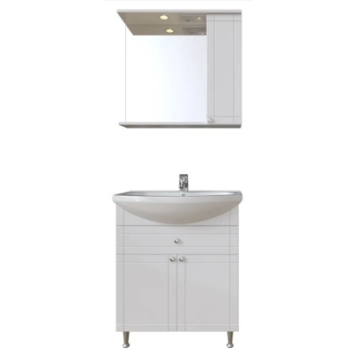 Комплект мебели для ванной San Star Лира 70 46.1-1.5.1.+131203S0011B0+49.1-2.5.1. Белый