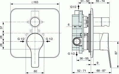 Встраиваемый смеситель Ideal Standard Entella A6949AA Хром