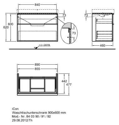 Тумба под раковину Geberit (Keramag) iCon 840390000 Альпийский глянец