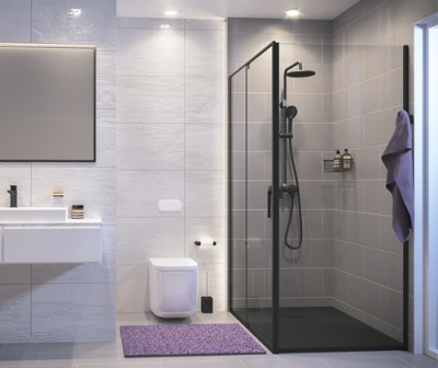Душевой уголок WasserKRAFT Elbe 120x100 74P10 профиль Черный стекло прозрачное