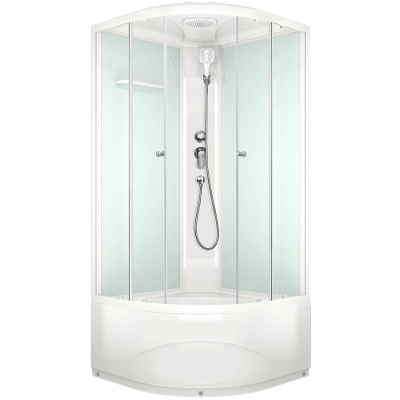 Душевая кабина Domani-Spa Delight 110 100x100 DS01D110LWCl00 профиль Белый задние стенки Белые