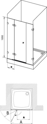 Душевая дверь в нишу Ravak Brilliant BSD3-120 L хром+транспарент