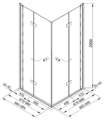 Душевой уголок Kolpa San Terra Flat TKK 90x90 Хром