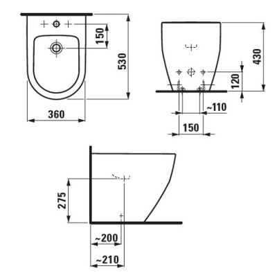Биде Laufen Pro 8.3295.2 без крышки