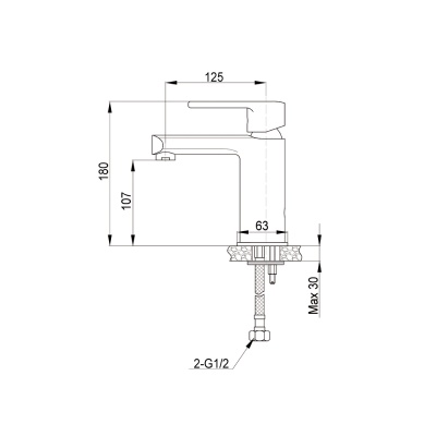 Смеситель для раковины Raiber Pikus R1401 Хром