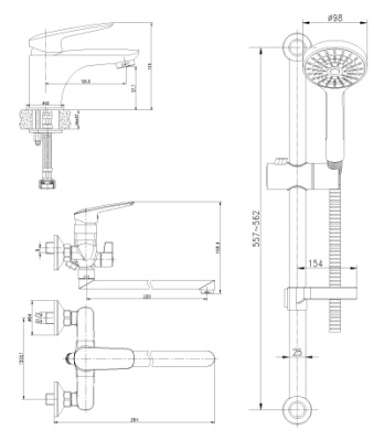 Комплект смесителей Lemark Set LM7302C Хром