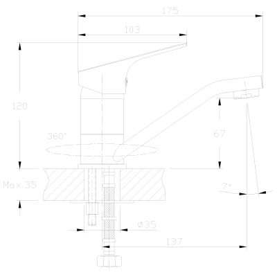 Смеситель Rossinka RS29-22 для раковины