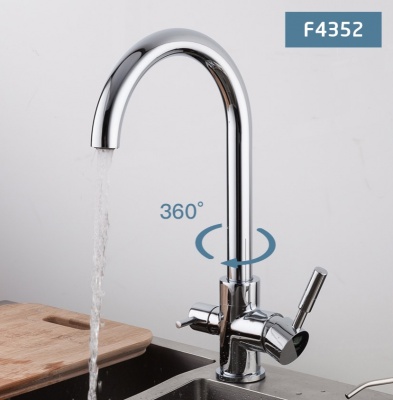 Смеситель для кухни Frap F4352 С-образный излив Хром