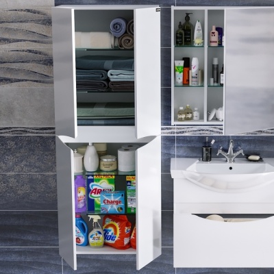 Шкаф пенал СанТа Сатурн 60 700212 Белый