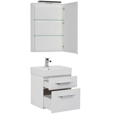 Комплект мебели для ванной Aquanet Виченца 60 199301 Белый глянец