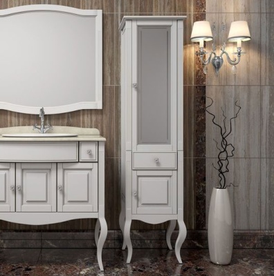 Шкаф пенал Opadiris Лаура 44 R Z0000012757 Белый матовый ручки Swarovski Хром