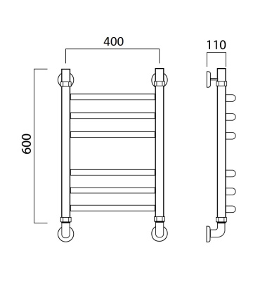 Водяной полотенцесушитель Aquanerzh 02-09A6040 Хром