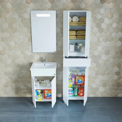 Тумба с раковиной СанТа Марс 50 2 двери Белая