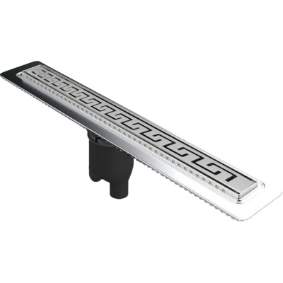 Душевой лоток Berges Wasserhaus B1 Antik 600 091024 с решеткой Хром глянец