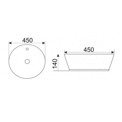 Раковина-чаша CeramaLux 45 D1306H020 Черный Серебряный