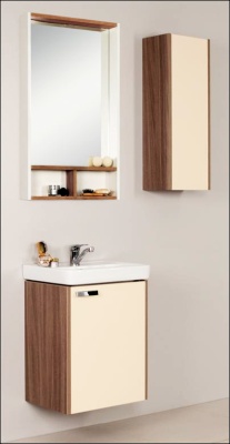 Тумба под раковину Акватон Йорк 50 М 1A170901YOAY0 белый глянец/выбеленное дерево