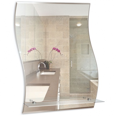 Зеркало Mixline Стиль Волна-Люкс 46 525422 с полкой с фацетом