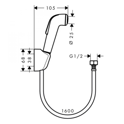 Гигиенический душ Hansgrohe Croma 32122000 Белый Хром