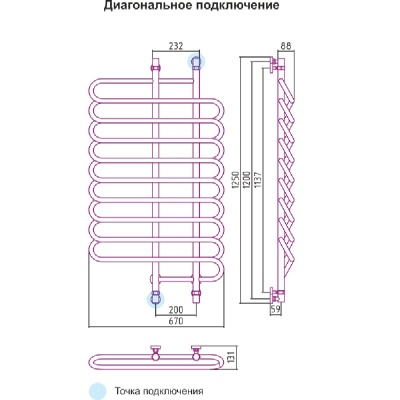 Водяной полотенцесушитель Сунержа Шарм 1200x700 Хром