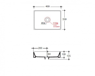 Раковина Kerasan Cento 3554 400 мм