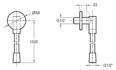 Душевой шланг Jacob Delafon E10683-CP с подсоединением Хром