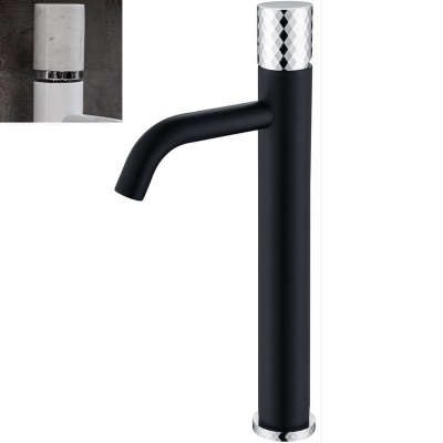 Смеситель для раковины Boheme Stick 122-B-MR-W Черный Белый