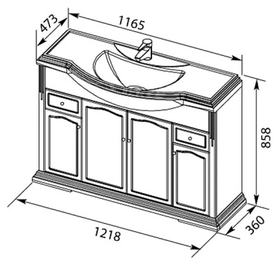 Тумба под раковину Aquanet Лагуна 120 175302 Белая