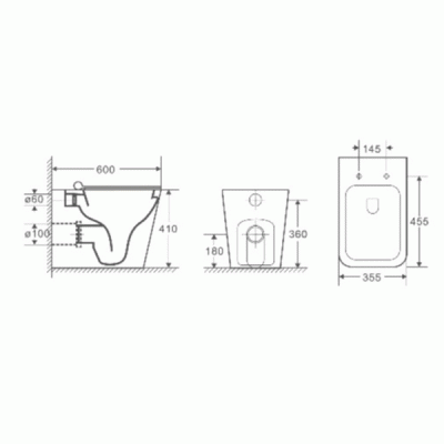 Унитаз WeltWasser Gelbach 002 MT-BL 10000003698 приставной Черный матовый с сиденьем Микролифт
