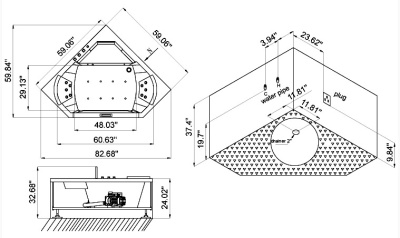 Акриловая ванна Eago AM156JDTSZ С гидромассажем