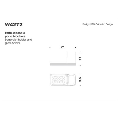 Мыльница со стаканом Colombo Design Time W4272.000 Хром