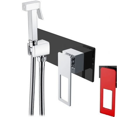 Гигиенический душ со смесителем Boheme Q 147-BR Черный Красный